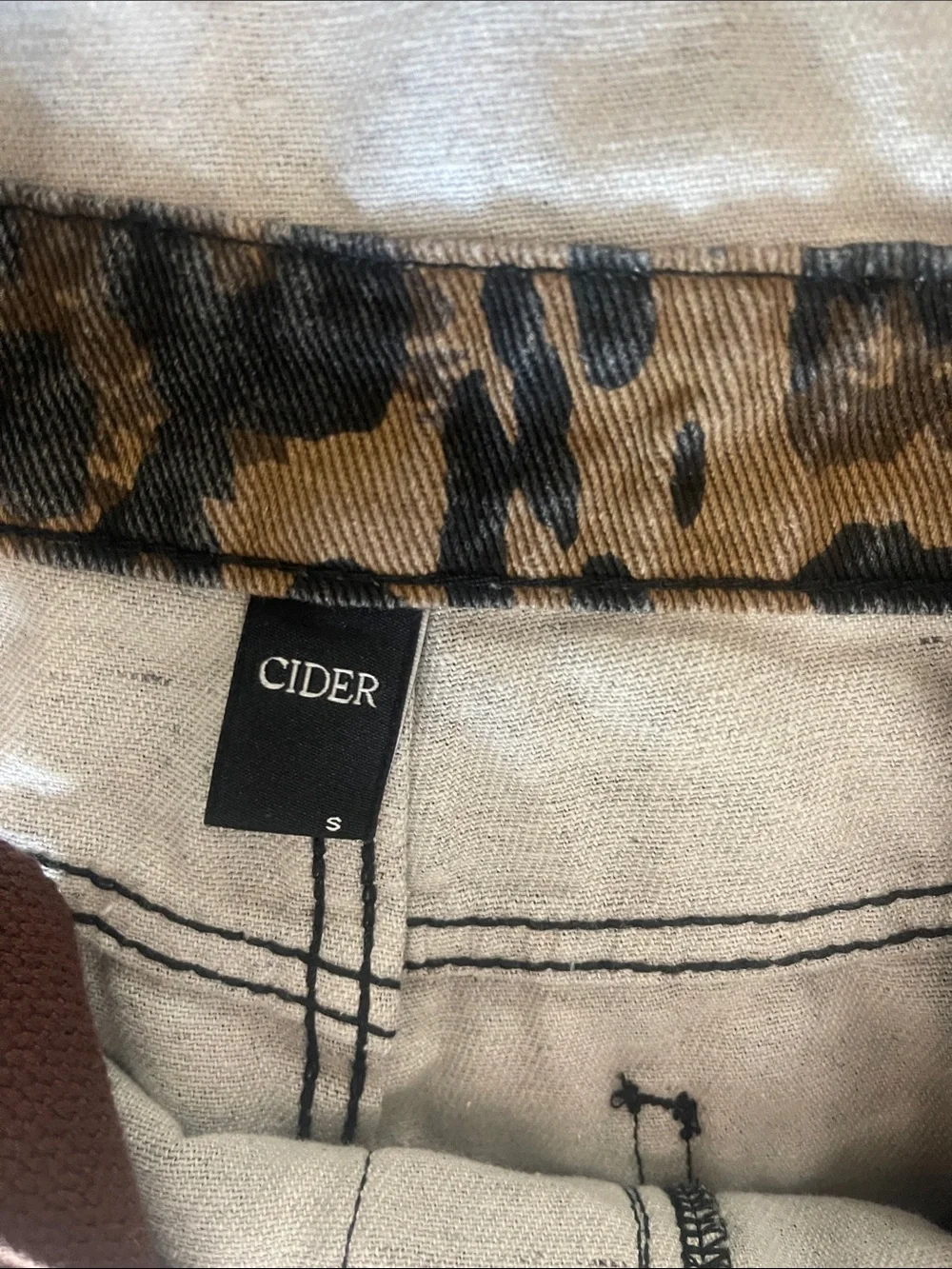 Cider Brown and Black Leopard-Print Wide-Leg Overalls